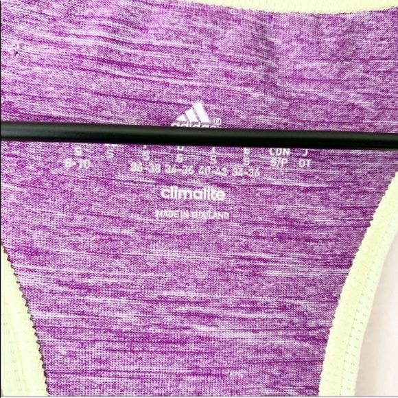 Adidas Purple & Green Racerback Fitness Tank Top - Picture 3 of 5